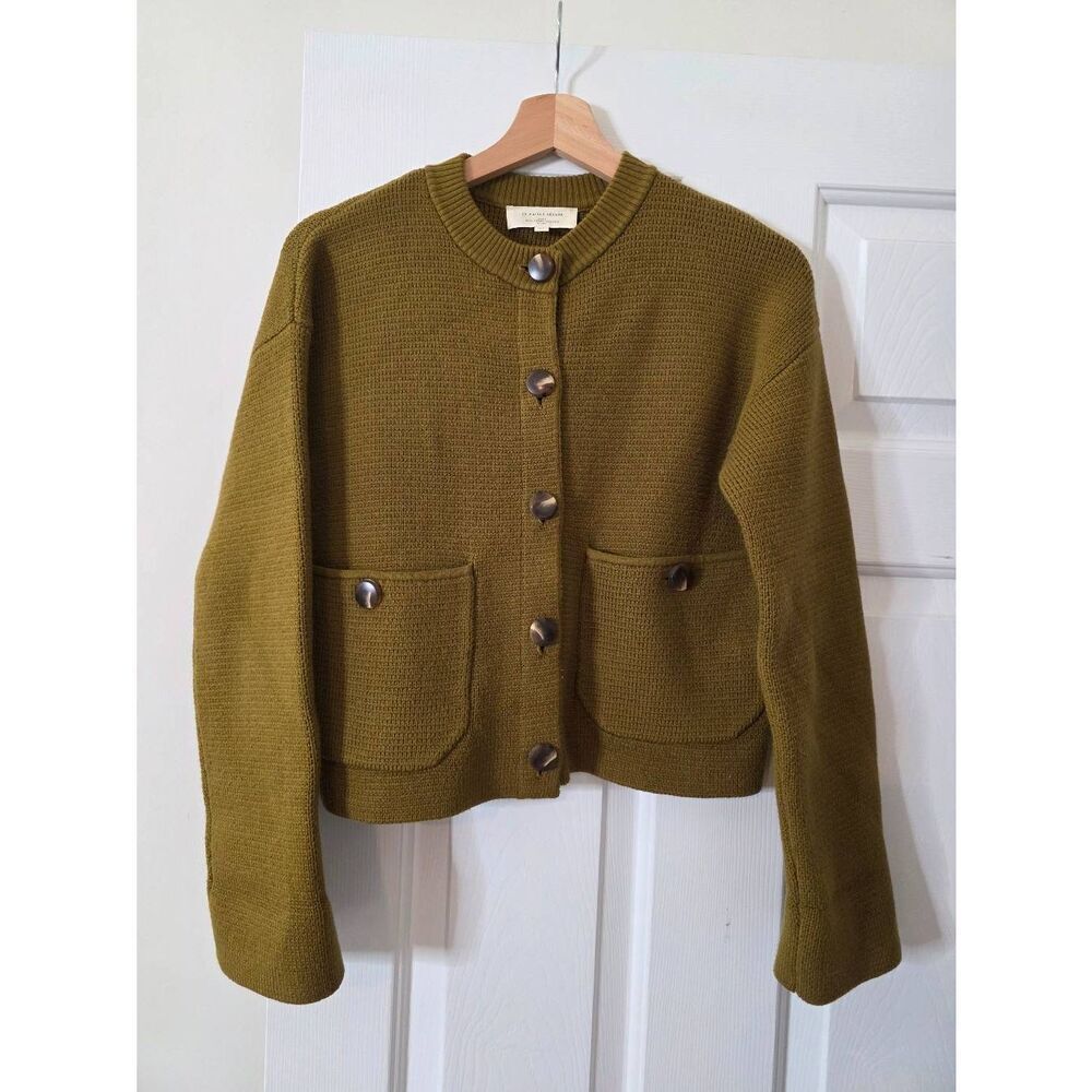 Sezane Valerio Jacket Olive Green Size XS - Picture 5 of 11